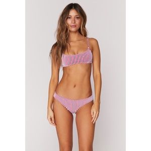 Spiritual Gangster Pink and White Striped Bikini
